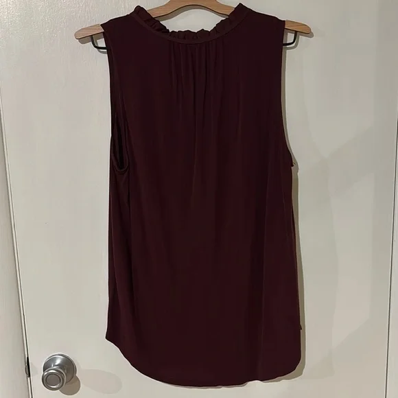 LOFT outlet Burgundy Tie Front Blouse - Picture 3 of 5